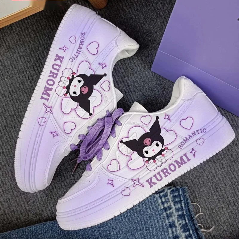 Sanrio Kuromi, милая обувь для пар с ручной росписью в стиле аниме, мужская и женская весенне-осенняя универсальная обувь для досок, повседневная обувь в Корейском стиле 
Sanrio Kuromi, милая обувь для пар с ручной росписью в стиле аниме, мужская и женская весенне-осенняя универсальная обувь для досок, повседневная обувь в Корейском стиле