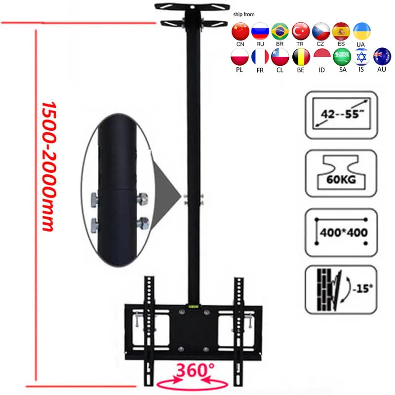 DLC-904SHL 2 м сталь 400X400 46 "55" 15 наклон вверх вниз вращающийся настенное крепление для телевизора потолочный кронштейн для ЖК-дисплея настенная потолочная светодиодная подставка плазменный держатель
DLC-904SHL 2 м сталь 400X400 46 "55" 15 наклон вверх вниз вращающийся настенное крепление для телевизора потолочный кронштейн для ЖК-дисплея настенная потолочная светодиодная подставка плазменный держатель