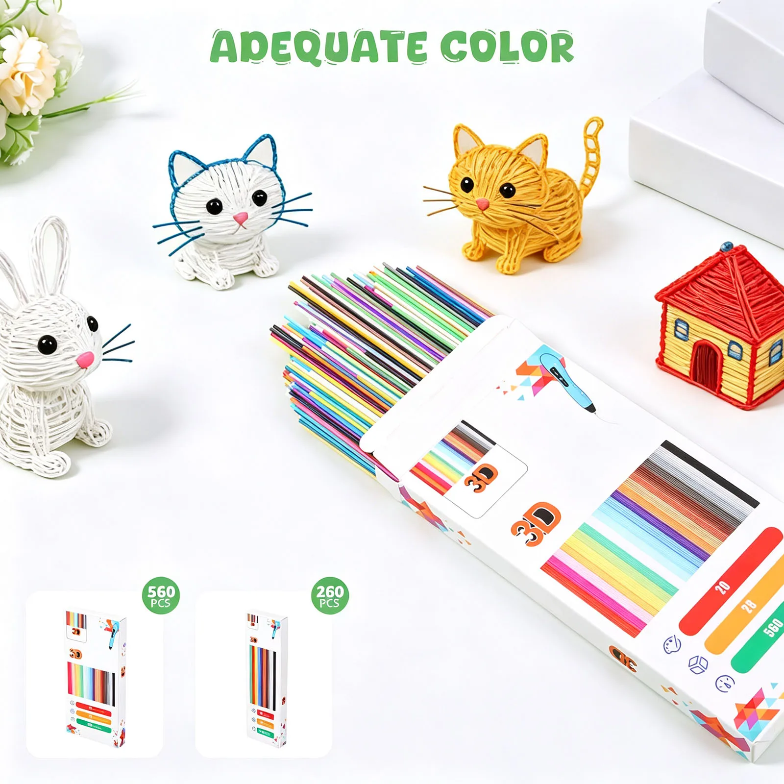 260/560Pcs 3D Pen Filament Refills 10/20Colors PCL Low Temperature Safe 3D Pen Filament Kid 3D Printer Doodler Pen Refill Packs
260/560Pcs 3D Pen Filament Refills 10/20Colors PCL Low Temperature Safe 3D Pen Filament Kid 3D Printer Doodler Pen Refill Packs