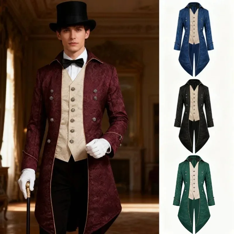 Unisex Costume Irish Medieval Gothic Tailcoat Embroidered Punk Bow Tie for Masquerade Halloween Stage Event Tuxedo
Unisex Costume Irish Medieval Gothic Tailcoat Embroidered Punk Bow Tie for Masquerade Halloween Stage Event Tuxedo