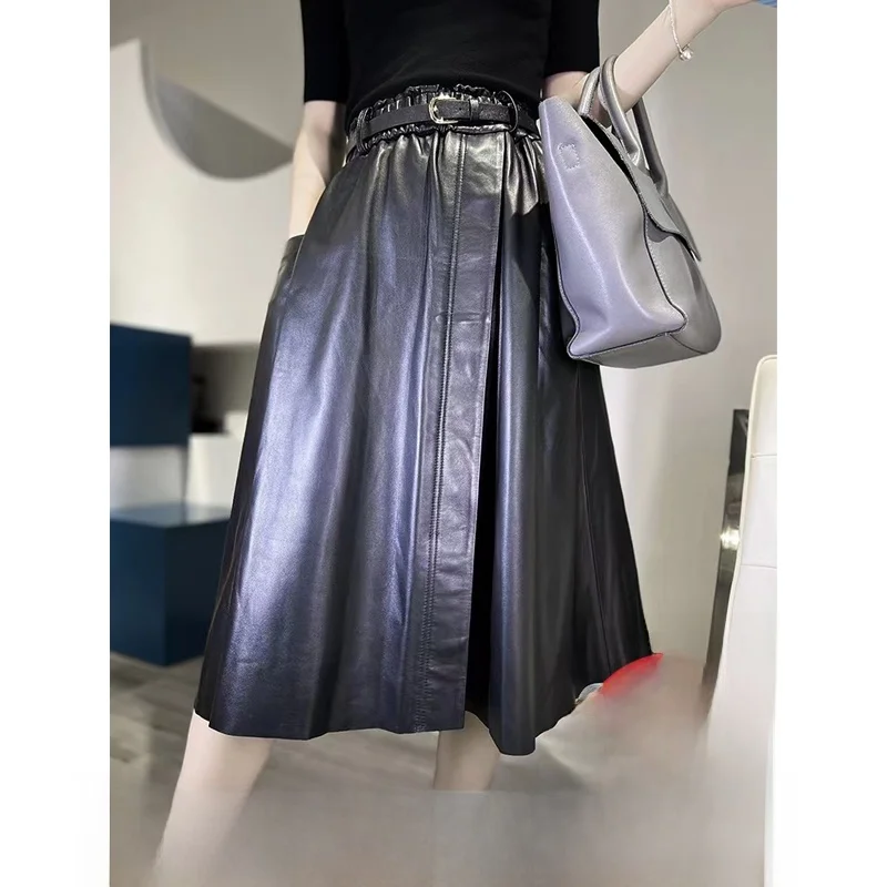 Элитная женская юбка из натуральной овчины, новая модель ранней осени, с высокой талией, приталенная, А-силуэт, черная, с разрезом, юбка-солнце
Элитная женская юбка из натуральной овчины, новая модель ранней осени, с высокой талией, приталенная, А-силуэт, черная, с разрезом, юбка-солнце