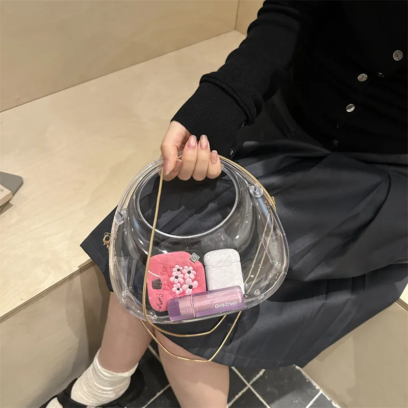 Acrylic Fashion Dinner Shoulder Crossbody Bag Women's 2026 Summer New Transparent Crescent Hand Bag Small Chain Messenger Bag
Acrylic Fashion Dinner Shoulder Crossbody Bag Women's 2026 Summer New Transparent Crescent Hand Bag Small Chain Messenger Bag
