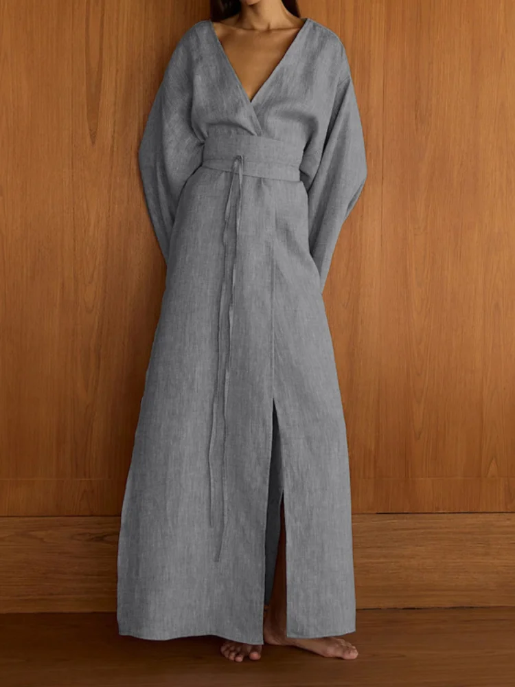 Повседневное однотонное длинное платье с длинными рукавами, женское уютное платье с v-образным вырезом и высокой талией, на шнуровке, с разрезом на талии, 2026, новая женская повседневная одежда
Повседневное однотонное длинное платье с длинными рукавами, женское уютное платье с v-образным вырезом и высокой талией, на шнуровке, с разрезом на талии, 2026, новая женская повседневная одежда