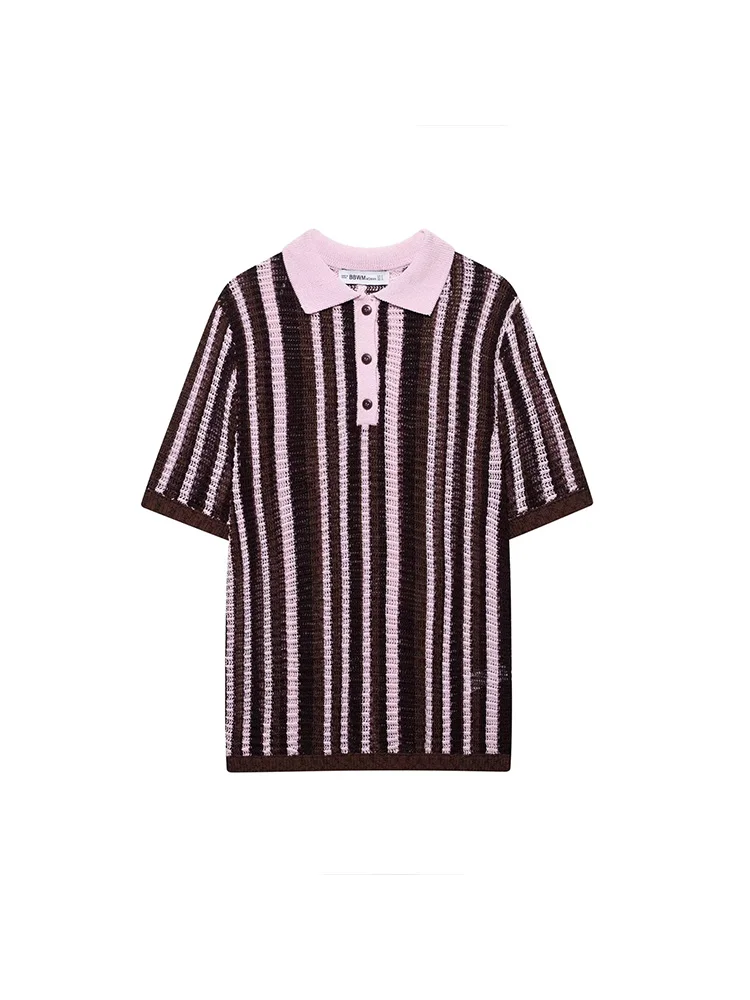 SIYANG Women Fashion Striped Front Button Knitted Pullover Sweater Vintage Polo Collar Short Sleeves Female Chic Lady Tops
SIYANG Women Fashion Striped Front Button Knitted Pullover Sweater Vintage Polo Collar Short Sleeves Female Chic Lady Tops