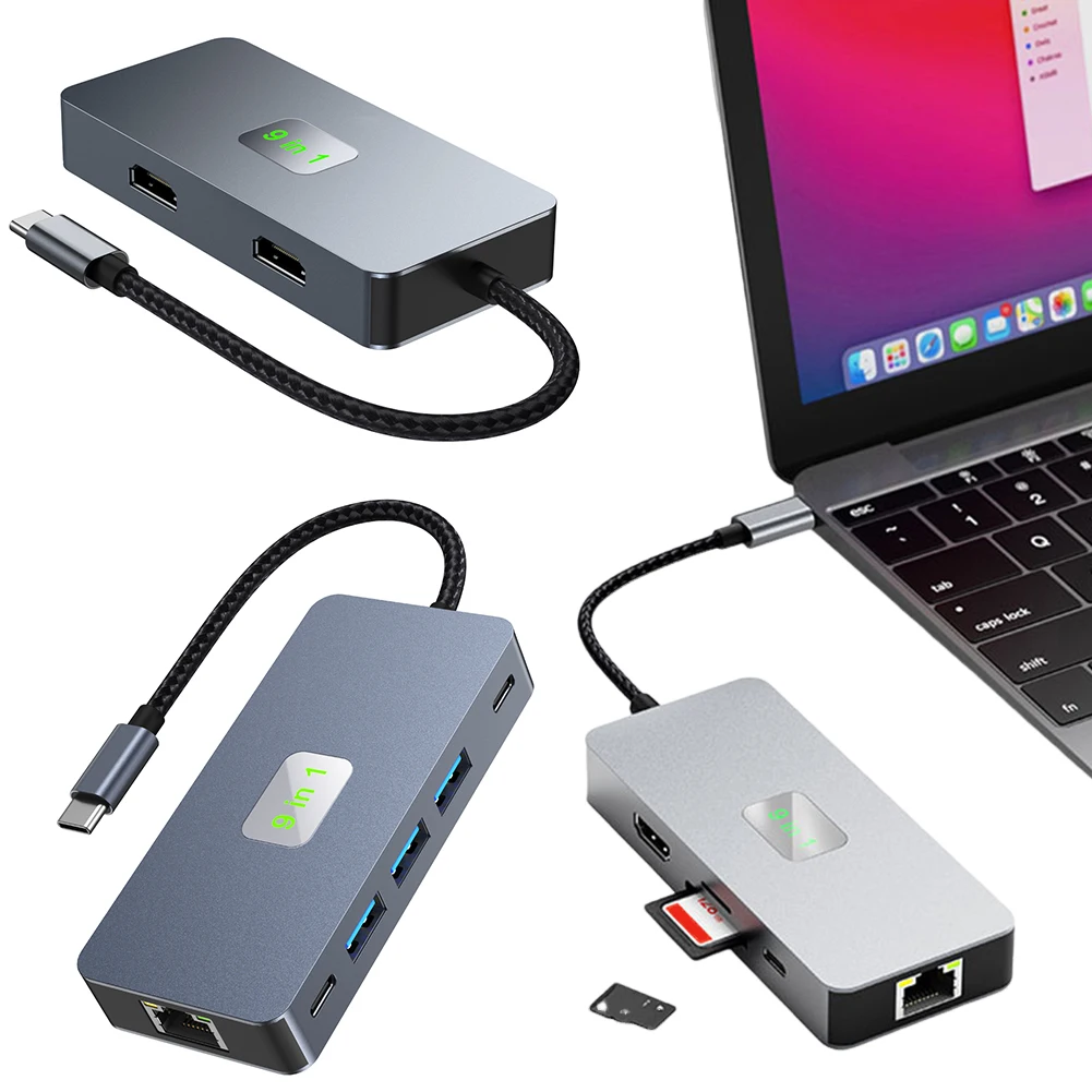 Концентратор 9 в 1 USB C 3 5 Гбит/с Порт USB 3.0 USB-C Dongle PD 100 Вт Зарядный адаптер USB C RJ45 Порт Ethernet для ноутбуков Аксессуары для ПК
Концентратор 9 в 1 USB C 3 5 Гбит/с Порт USB 3.0 USB-C Dongle PD 100 Вт Зарядный адаптер USB C RJ45 Порт Ethernet для ноутбуков Аксессуары для ПК