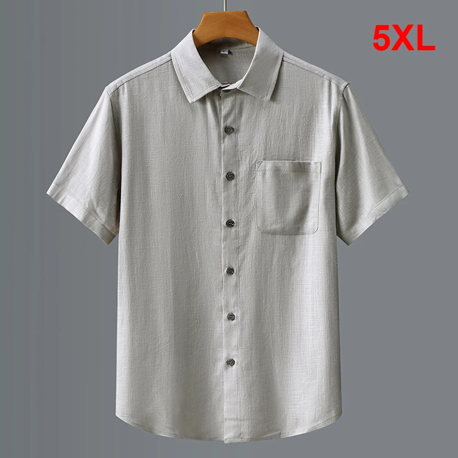 Linen Shirts Men Summer Short Sleeve Shirt Fashion Casual Solid Color Linen Shirt Male Summer Tops Plus Size 5XL
Linen Shirts Men Summer Short Sleeve Shirt Fashion Casual Solid Color Linen Shirt Male Summer Tops Plus Size 5XL
