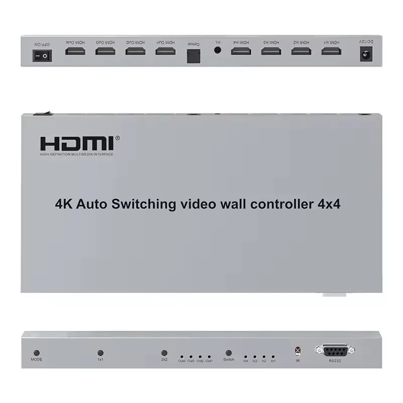 4K 4x4 Auto Switching Video Wall Controller 1x3 1x4 2x2 3x1 4x1 HDMI Multi Screen Splicer Video Processor Projector TV Splicer
4K 4x4 Auto Switching Video Wall Controller 1x3 1x4 2x2 3x1 4x1 HDMI Multi Screen Splicer Video Processor Projector TV Splicer