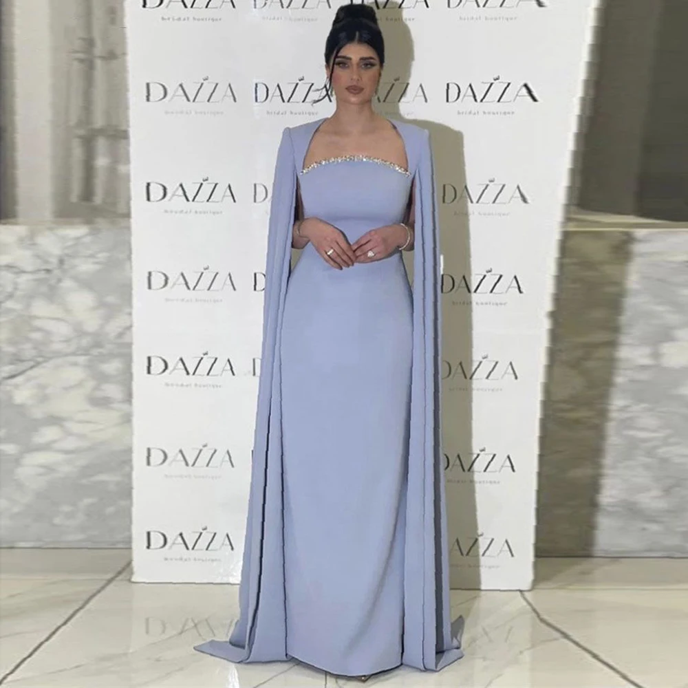 Square Neckline Prom Dresses Elegant Sheath Evening Gowns Long Sleeves Crystals Formal Floor Length Women Wedding Party Dress
Square Neckline Prom Dresses Elegant Sheath Evening Gowns Long Sleeves Crystals Formal Floor Length Women Wedding Party Dress