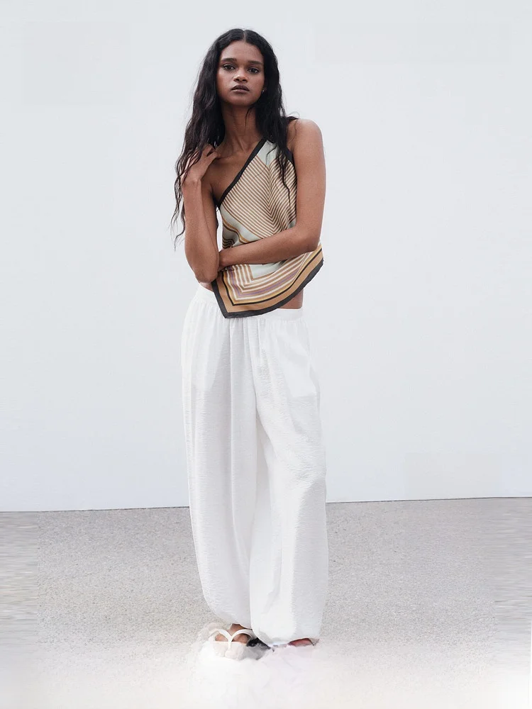 H&M Women's Summer New Style Single Shoulder Top Imitation Scarf Design Polyester Fiber Casual Fashion Outerwear Vest
H&M Women's Summer New Style Single Shoulder Top Imitation Scarf Design Polyester Fiber Casual Fashion Outerwear Vest