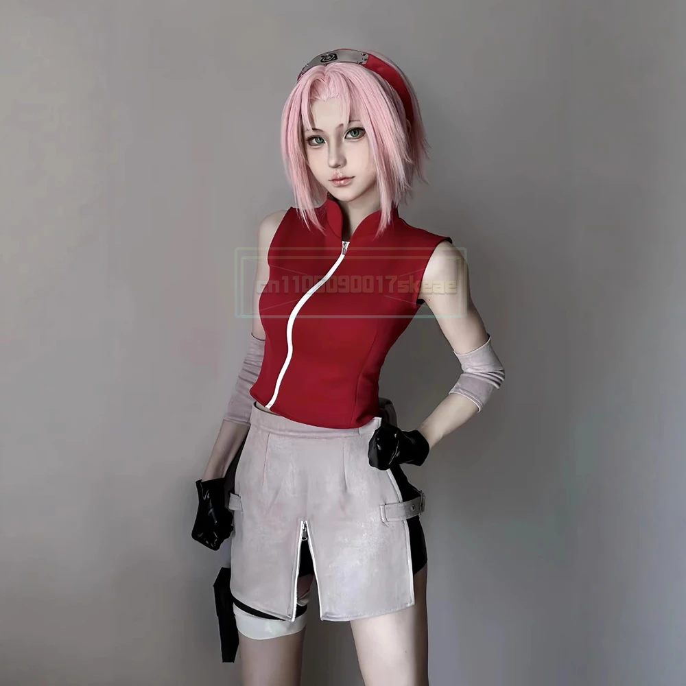 Anime Haruno Sakura Cosplay Costume Girl Top Shorts Set Glove Pouch Accessories Uniform Halloween Clothes Outfit
Anime Haruno Sakura Cosplay Costume Girl Top Shorts Set Glove Pouch Accessories Uniform Halloween Clothes Outfit