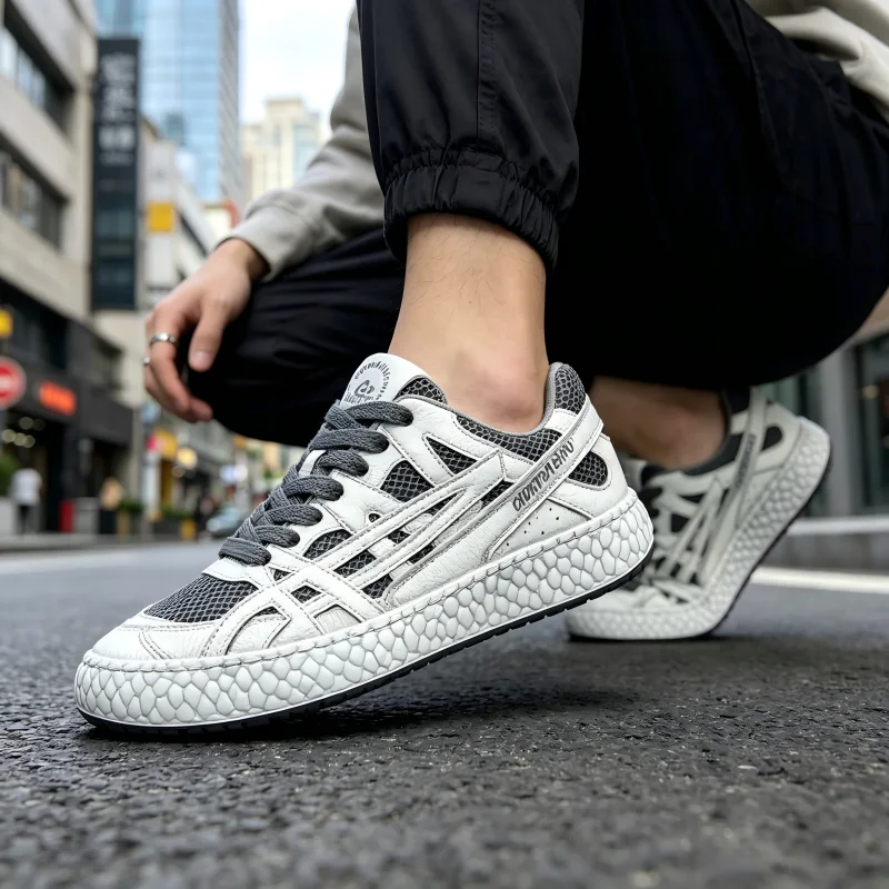 Men's Black White Distressed Skate Shoes Breathable Mesh Casual Sneakers Retro Streetwear Comfortable Non-slip Walking Trainers
Men's Black White Distressed Skate Shoes Breathable Mesh Casual Sneakers Retro Streetwear Comfortable Non-slip Walking Trainers