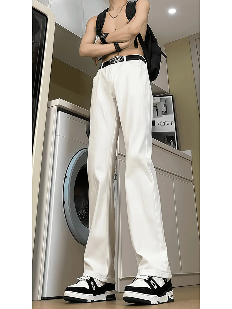 Белые приталенные мужские джинсы с высокой талией, прямые брюки, весенне-осенняя одежда для более высоких мужчин, джинсовые брюки с вырезом в нож
Белые приталенные мужские джинсы с высокой талией, прямые брюки, весенне-осенняя одежда для более высоких мужчин, джинсовые брюки с вырезом в нож