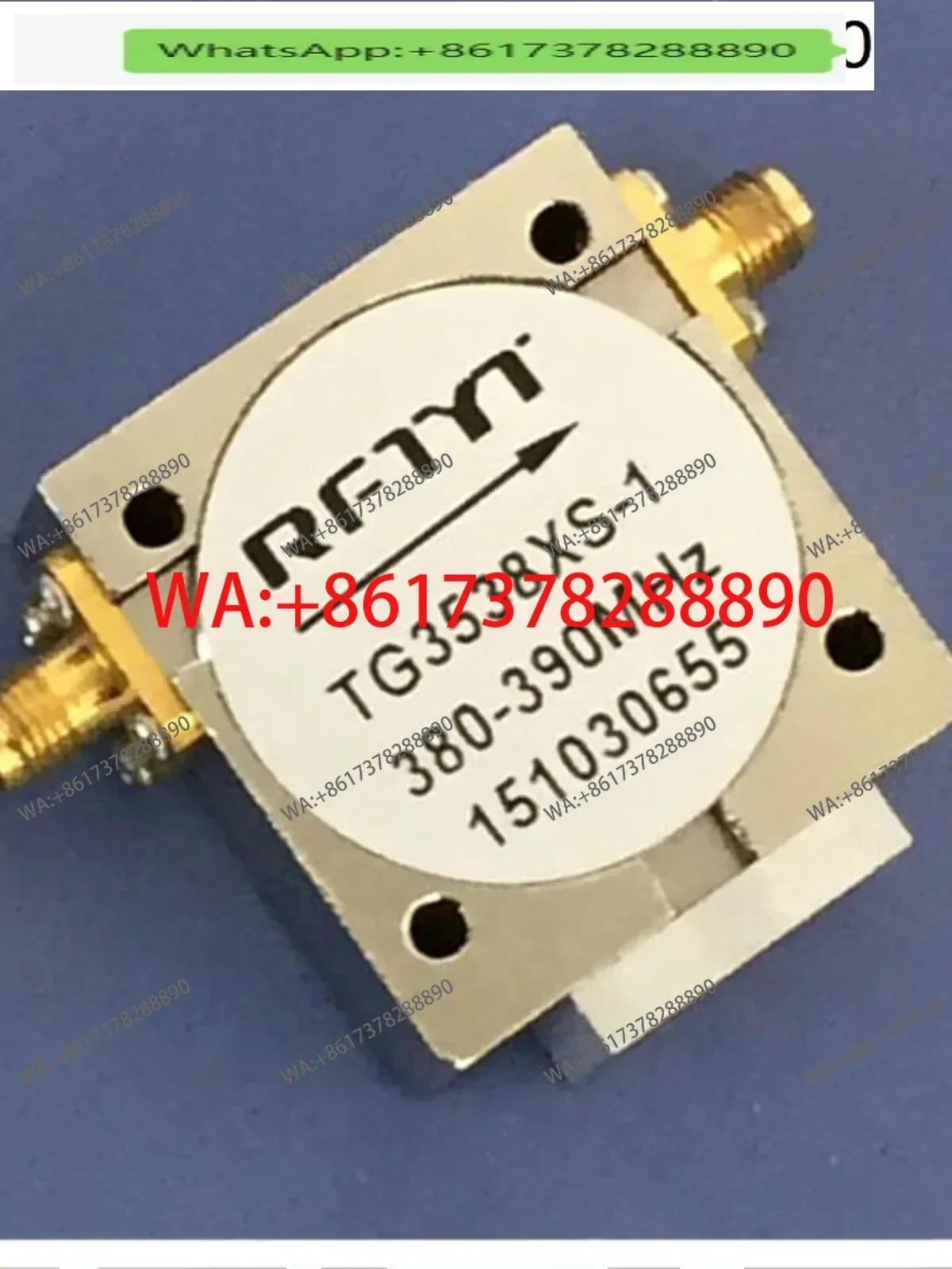 RFTYTTG3538XS-1 151030655 микрополосковый линейный изолятор-циркулятор с S-образным разъемом, частота 300-1850 Гц (опционально)
RFTYTTG3538XS-1 151030655 микрополосковый линейный изолятор-циркулятор с S-образным разъемом, частота 300-1850 Гц (опционально)
