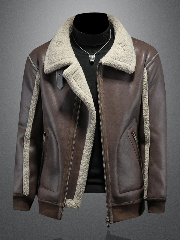 Men's Winter Thiened Fce Lined Lamb Fur Jaet Leather And Fur Inteated Motorcycle Sle Large Size Coat Warm Casual S...
Men's Winter Thiened Fce Lined Lamb Fur Jaet Leather And Fur Inteated Motorcycle Sle Large Size Coat Warm Casual S...