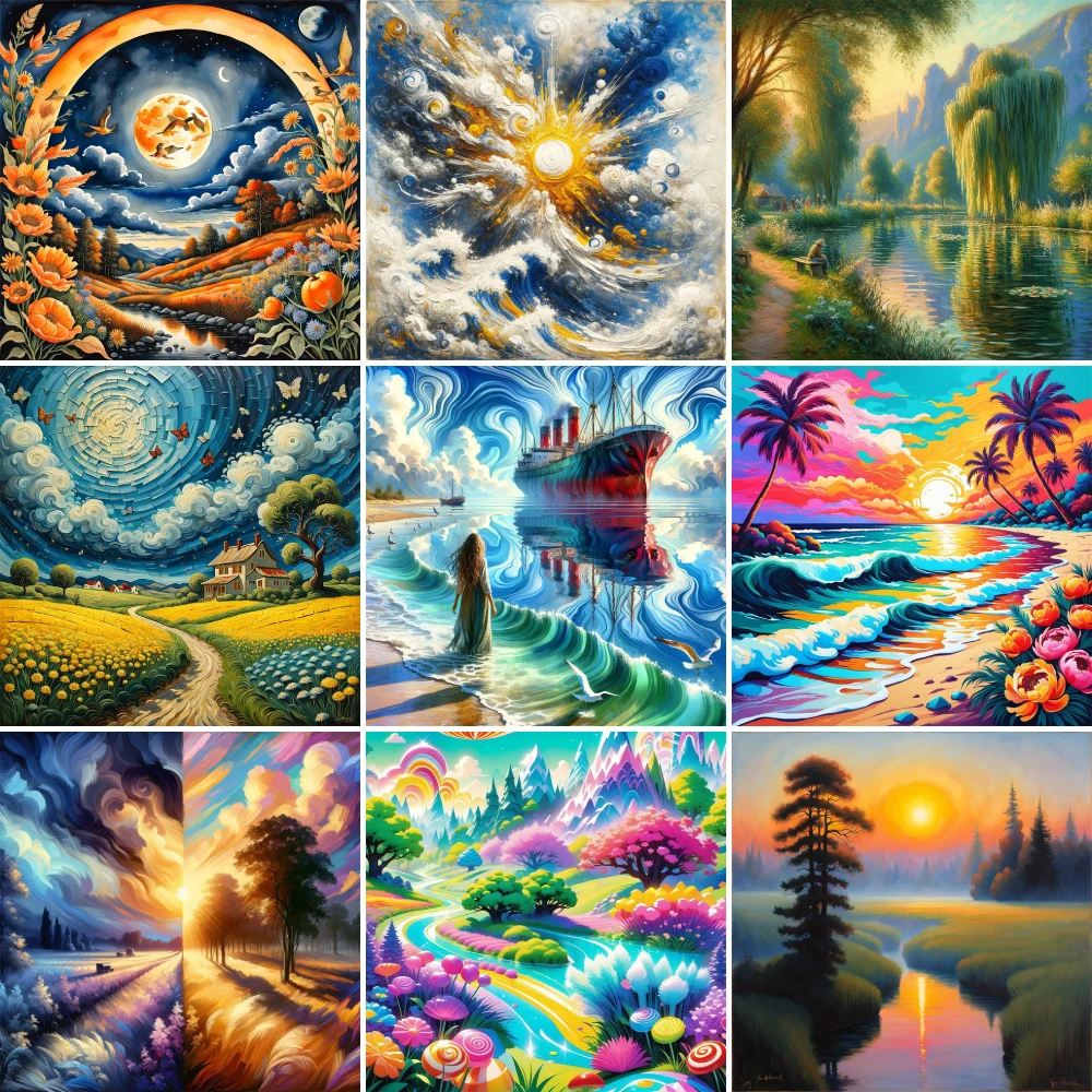 Landscape Fantasy Nature Printed Canvas Cross-Stitch Kit Embroidery Painting Needlework Handicraft Handmade Floss Gift Stamped 
Landscape Fantasy Nature Printed Canvas Cross-Stitch Kit Embroidery Painting Needlework Handicraft Handmade Floss Gift Stamped