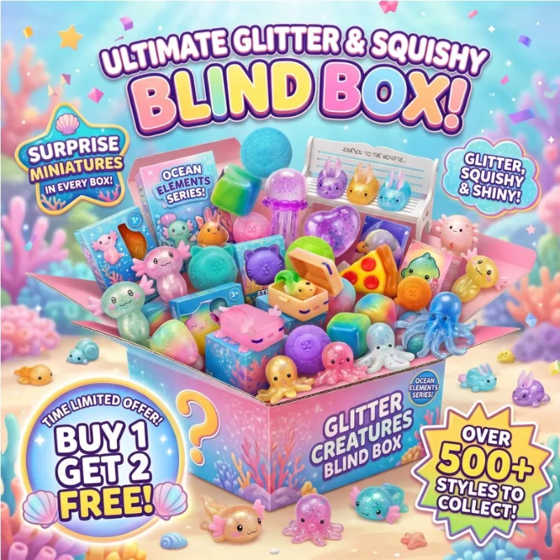 1Pc Mystery Ocean Creature Squishy Box, Ultra Soft Glitter Sea Animal Squeeze Toys, Cute Octopus/Jellyfish/Axolotl Fidget Toys, Stress Relief Sensory Toys For Kids Adults(Random)
1Pc Mystery Ocean Creature Squishy Box, Ultra Soft Glitter Sea Animal Squeeze Toys, Cute Octopus/Jellyfish/Axolotl Fidget Toys, Stress Relief Sensory Toys For Kids Adults(Random)