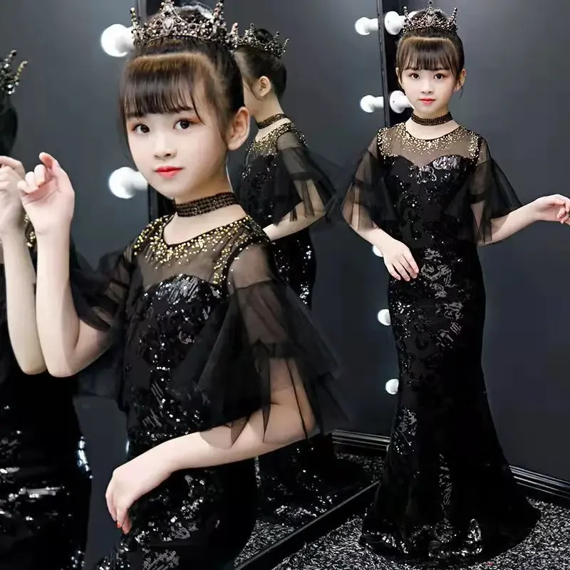 Big Kids Black Sequin Mermaid Dresses for Girls Size 3 To 14 Formal Evening Gowns Children Party Elegant Cocktail Wedding Dress
Big Kids Black Sequin Mermaid Dresses for Girls Size 3 To 14 Formal Evening Gowns Children Party Elegant Cocktail Wedding Dress