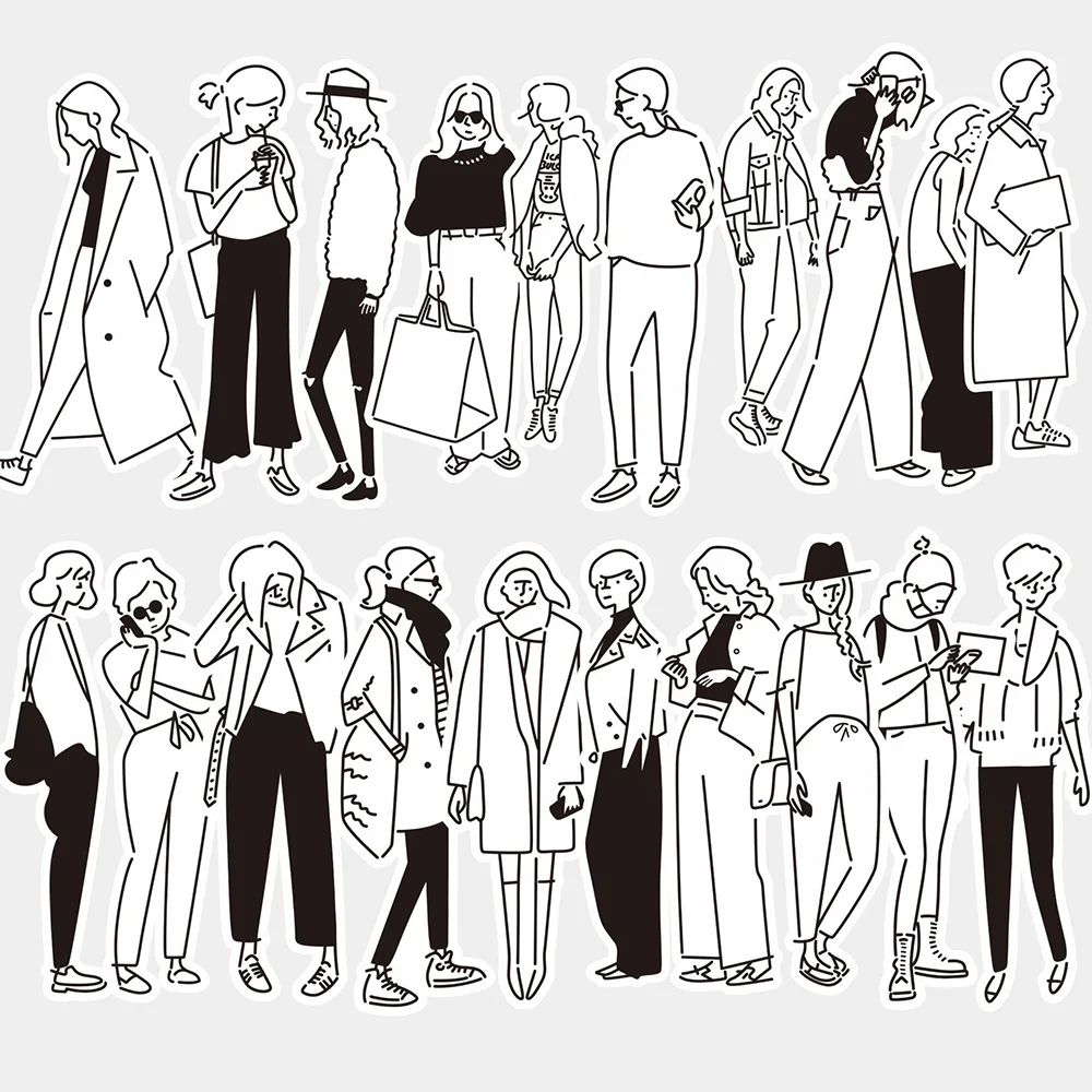 10/30/63pcs Black White Line Fashion Girl Stickers Vintage Art Graffiti Sticker DIY Water Bottle Notebook Phone Decal Decoration
10/30/63pcs Black White Line Fashion Girl Stickers Vintage Art Graffiti Sticker DIY Water Bottle Notebook Phone Decal Decoration