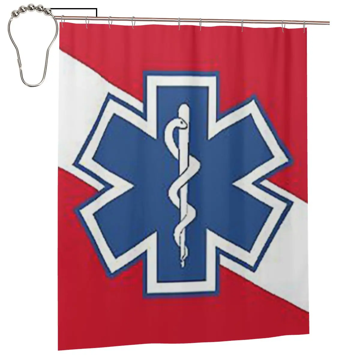 Emt Star Of Life Emergency Medical Shower Curtain Bathroom Polyester Waterproof Bath Curtains with Hooks
Emt Star Of Life Emergency Medical Shower Curtain Bathroom Polyester Waterproof Bath Curtains with Hooks