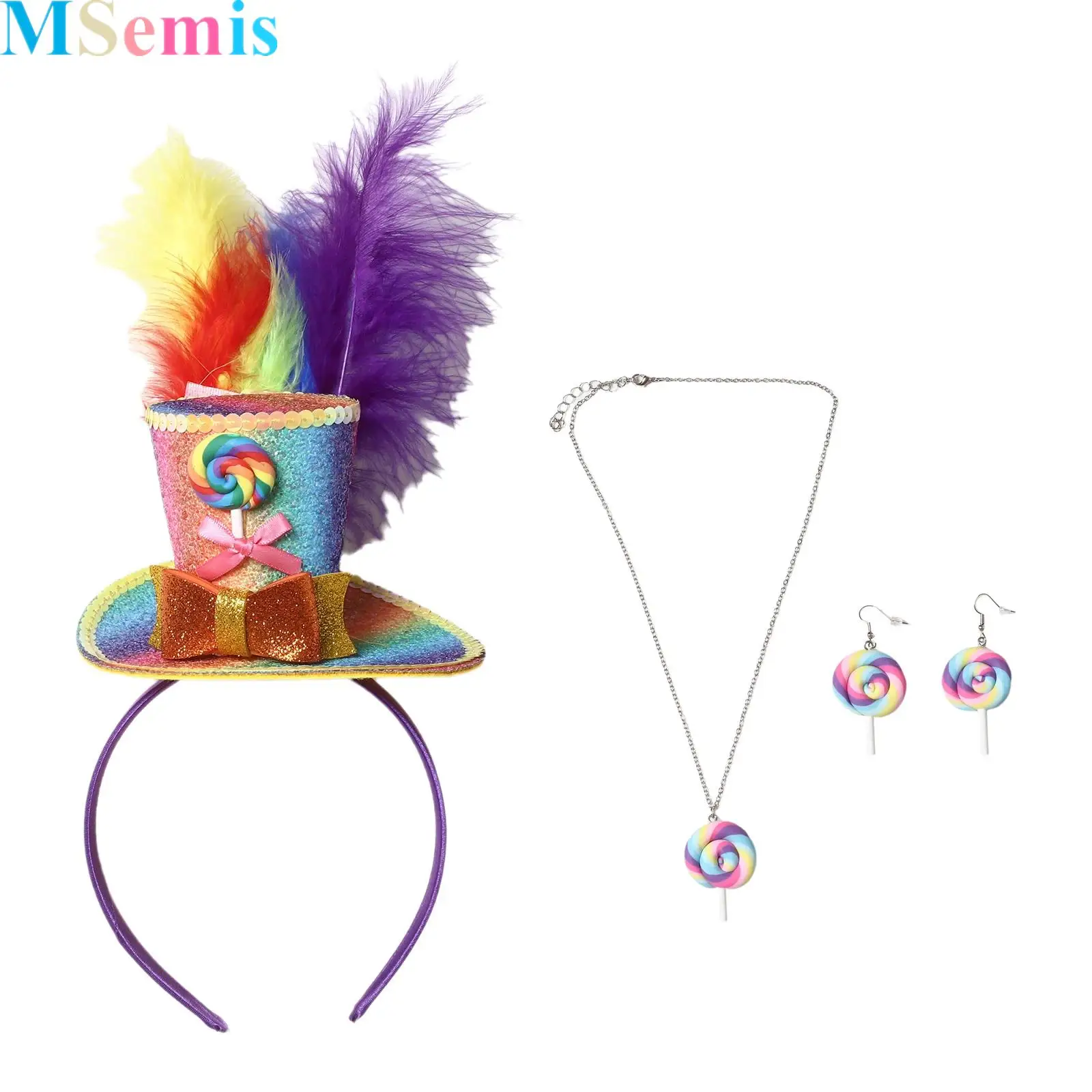 Women Candy Cake Sparkly Sequins Feathered Headpiece And Earrings for Dance Performance Accessories Candyland Costume
Women Candy Cake Sparkly Sequins Feathered Headpiece And Earrings for Dance Performance Accessories Candyland Costume