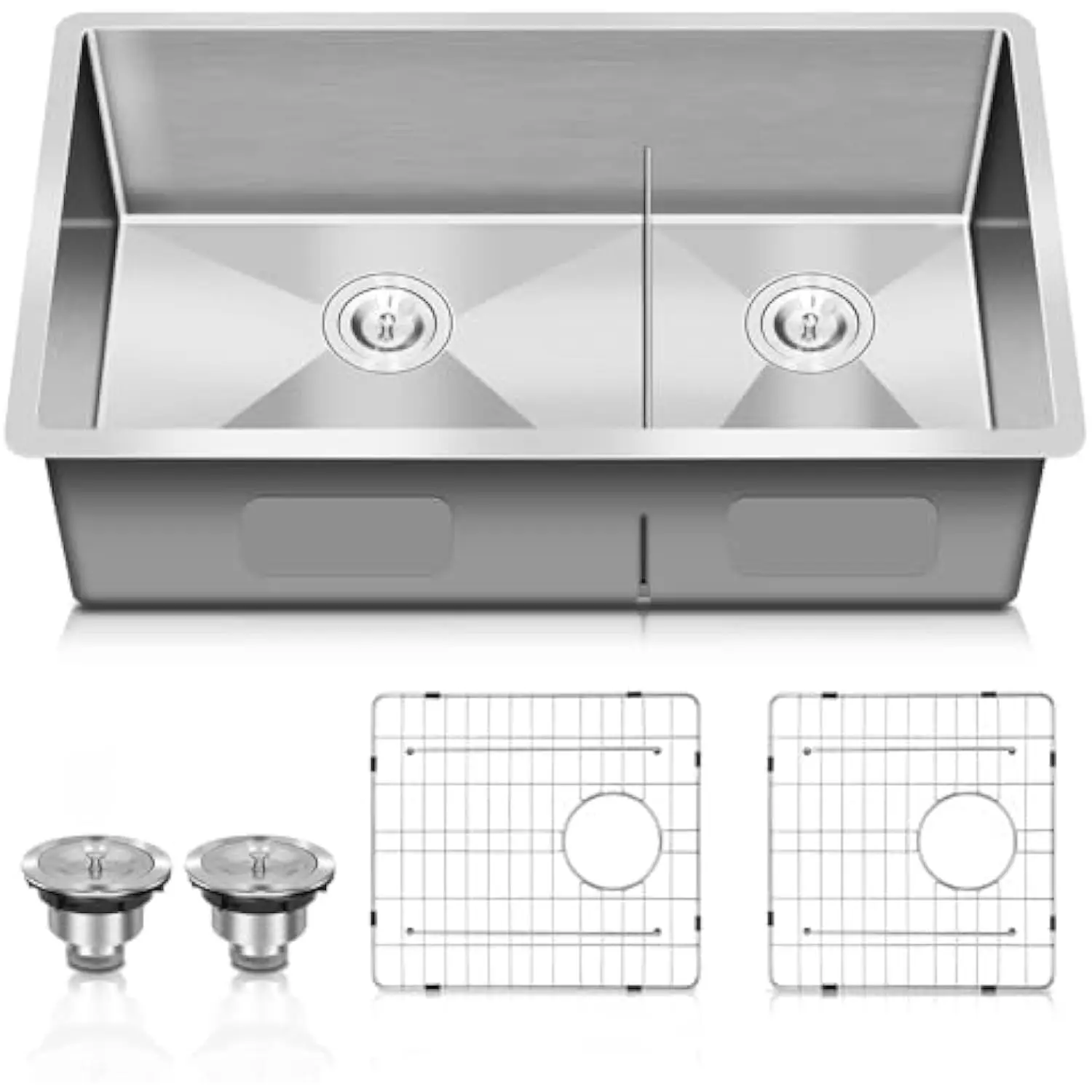 32 X 19 Inch Double Bowl Kitchen Sink 40/60,16 Gauge Stainless Steel Undermount Kitchen Sink Workstation with Accessories
32 X 19 Inch Double Bowl Kitchen Sink 40/60,16 Gauge Stainless Steel Undermount Kitchen Sink Workstation with Accessories