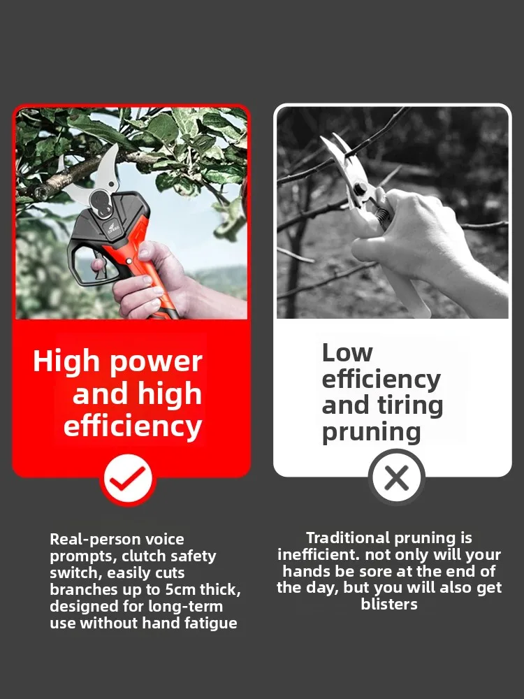 Electric scissors, fruit tree pruning artifact, rechargeable garden pruning shears, special lithium battery Combination
Electric scissors, fruit tree pruning artifact, rechargeable garden pruning shears, special lithium battery Combination