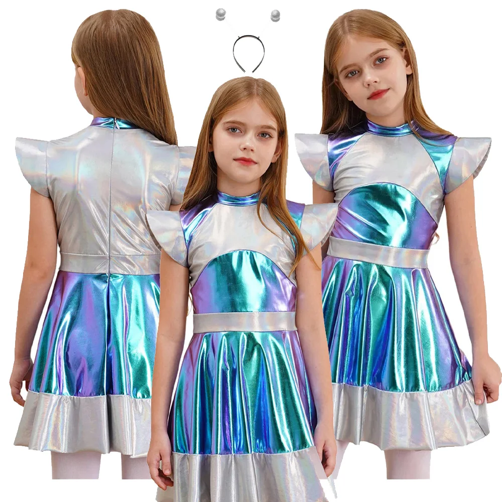 Kids Girls Alien Cosplay Dress Children Stage Performance Roleplay Costume Child Outfits Halloween Carnival Party Fantasia Suit
Kids Girls Alien Cosplay Dress Children Stage Performance Roleplay Costume Child Outfits Halloween Carnival Party Fantasia Suit