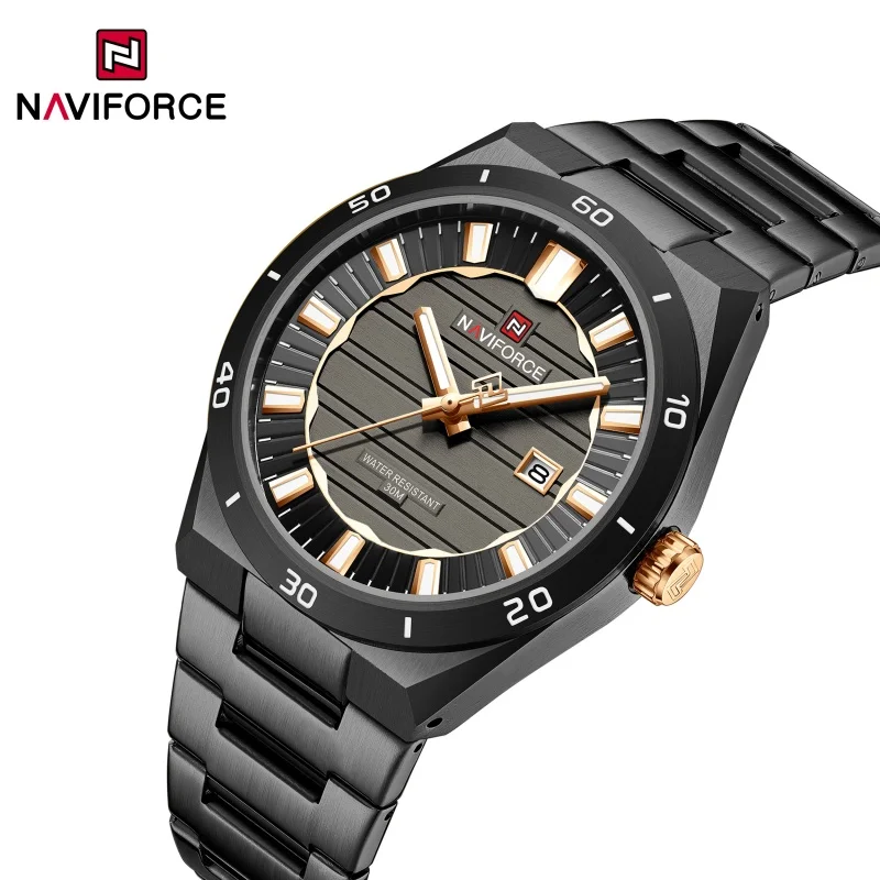 NAVIFORCE часы для мужчин, деловые модные повседневные наручные часы, 30 м, водонепроницаемый стальной ремешок, дисплей даты, простые кварцевые мужские подарочные часы
NAVIFORCE часы для мужчин, деловые модные повседневные наручные часы, 30 м, водонепроницаемый стальной ремешок, дисплей даты, простые кварцевые мужские подарочные часы