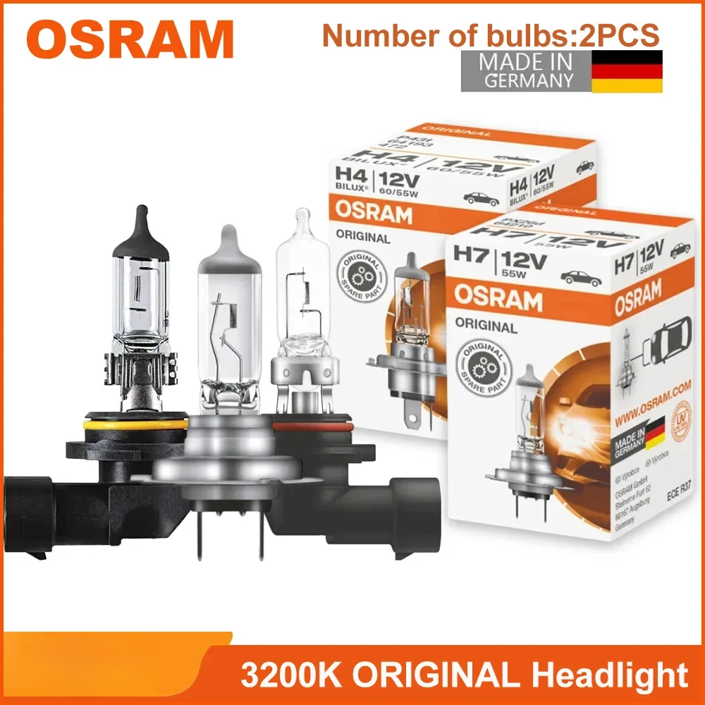 OSRAM Original Halogen Headlight Bulbs H1/H3/H4/H7/H11/9005/9006/H8/H9/H16/HB3/HB4 - White Fog Lamp, Made in Germany (2PCS)
OSRAM Original Halogen Headlight Bulbs H1/H3/H4/H7/H11/9005/9006/H8/H9/H16/HB3/HB4 - White Fog Lamp, Made in Germany (2PCS)