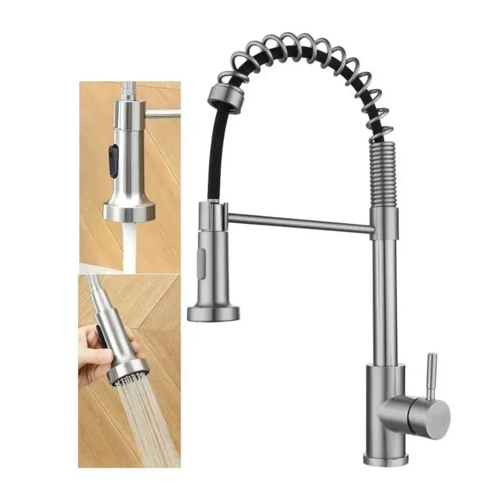 Vegetable basin faucet Two-speed rotatable multi-functional kitchen black spring hot and cold faucet
Vegetable basin faucet Two-speed rotatable multi-functional kitchen black spring hot and cold faucet