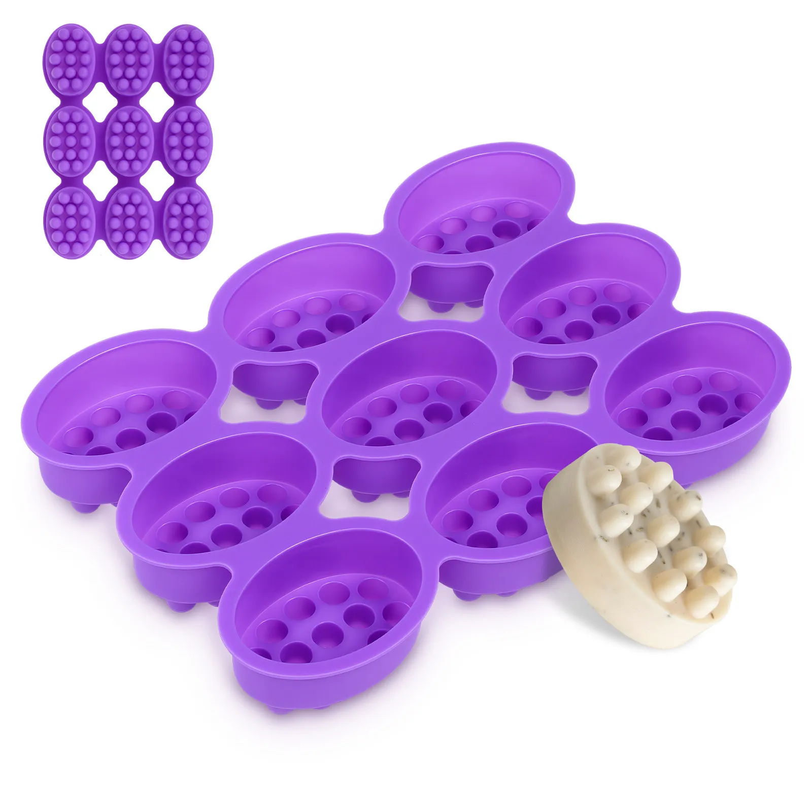 9 Hole Silicone Soap Mold Massage Design Flexible Easy Release Nonstick for Soap Making Resin Plaster DIY Craft Projects
9 Hole Silicone Soap Mold Massage Design Flexible Easy Release Nonstick for Soap Making Resin Plaster DIY Craft Projects