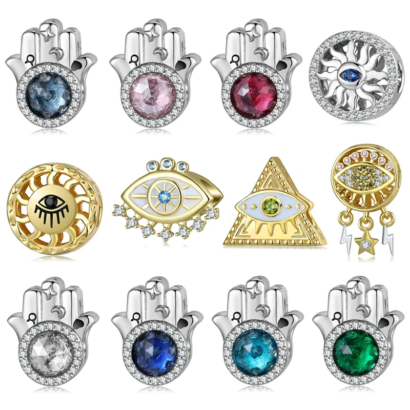 Seven-colored Hand of Fatima 925 Sterling Silver Evil CZ Eye Lucky Beads Fit Original European Charms Bracelets Jewelry Making
Seven-colored Hand of Fatima 925 Sterling Silver Evil CZ Eye Lucky Beads Fit Original European Charms Bracelets Jewelry Making