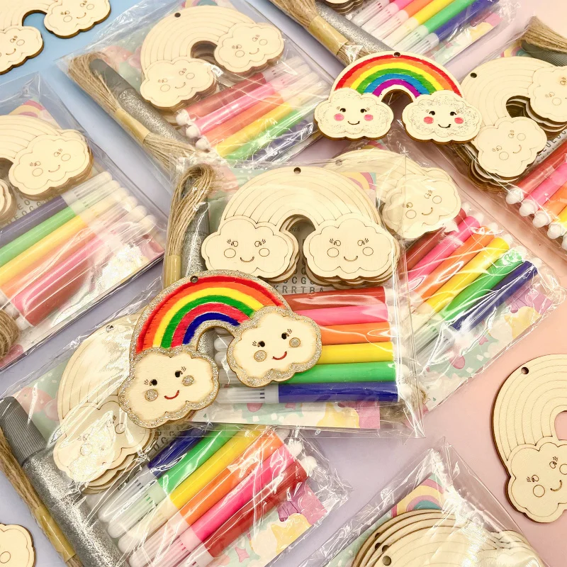 Exquisite DIY Handmade Wooden Rainbow Craft Kit 24pcs with 6Pens 1Rope 2Stickers for Spring Activity
Exquisite DIY Handmade Wooden Rainbow Craft Kit 24pcs with 6Pens 1Rope 2Stickers for Spring Activity