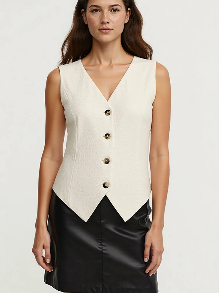 New Fashion Solid Color Coat Vest Women Sleeveless Suit Vest Summer Slim Thin Women Tops Office Lady Elegant Clothes
New Fashion Solid Color Coat Vest Women Sleeveless Suit Vest Summer Slim Thin Women Tops Office Lady Elegant Clothes