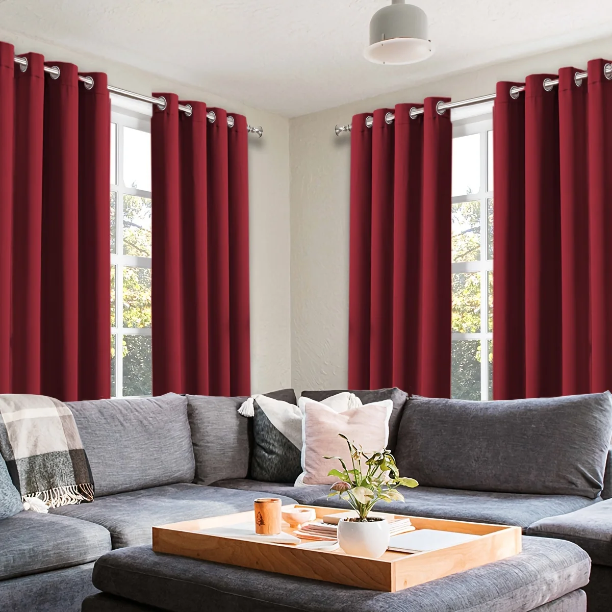 Collection of Four Thermal Blackout Drapes, Featuring a Triple Weave Design, Solid Grommets, And Insulation, Ideal for Achieving Total Darkness And Comfort in Both for Home And Office Settings
Collection of Four Thermal Blackout Drapes, Featuring a Triple Weave Design, Solid Grommets, And Insulation, Ideal for Achieving Total Darkness And Comfort in Both for Home And Office Settings