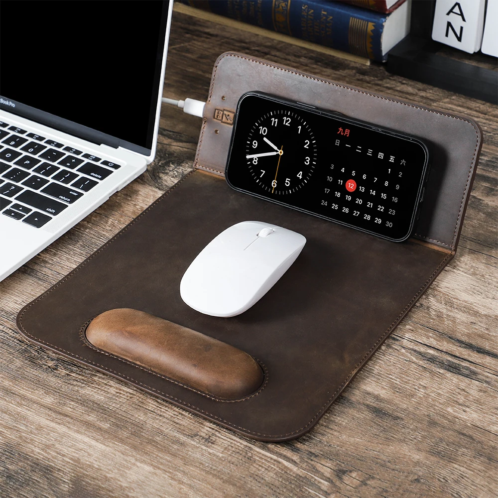 Genuine Leather Mouse Pad With Qi Wireless Charging Desk Pad For Xiaomi Iphone Samsung Galaxy Huawei Type USB C Keyboard Mat
Genuine Leather Mouse Pad With Qi Wireless Charging Desk Pad For Xiaomi Iphone Samsung Galaxy Huawei Type USB C Keyboard Mat