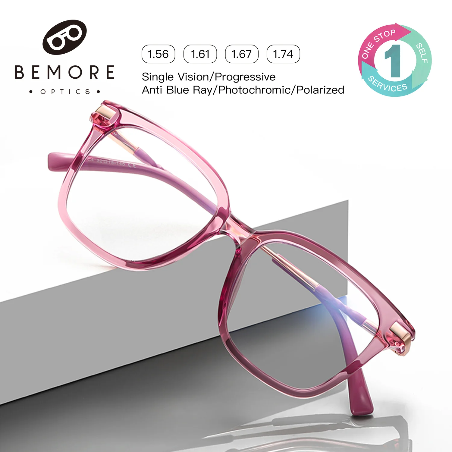 BEMORE Metal Prescription Square Glasses Women Reading Anti Blue Light Frame Myopia Computer Optical Eyeglasses
BEMORE Metal Prescription Square Glasses Women Reading Anti Blue Light Frame Myopia Computer Optical Eyeglasses