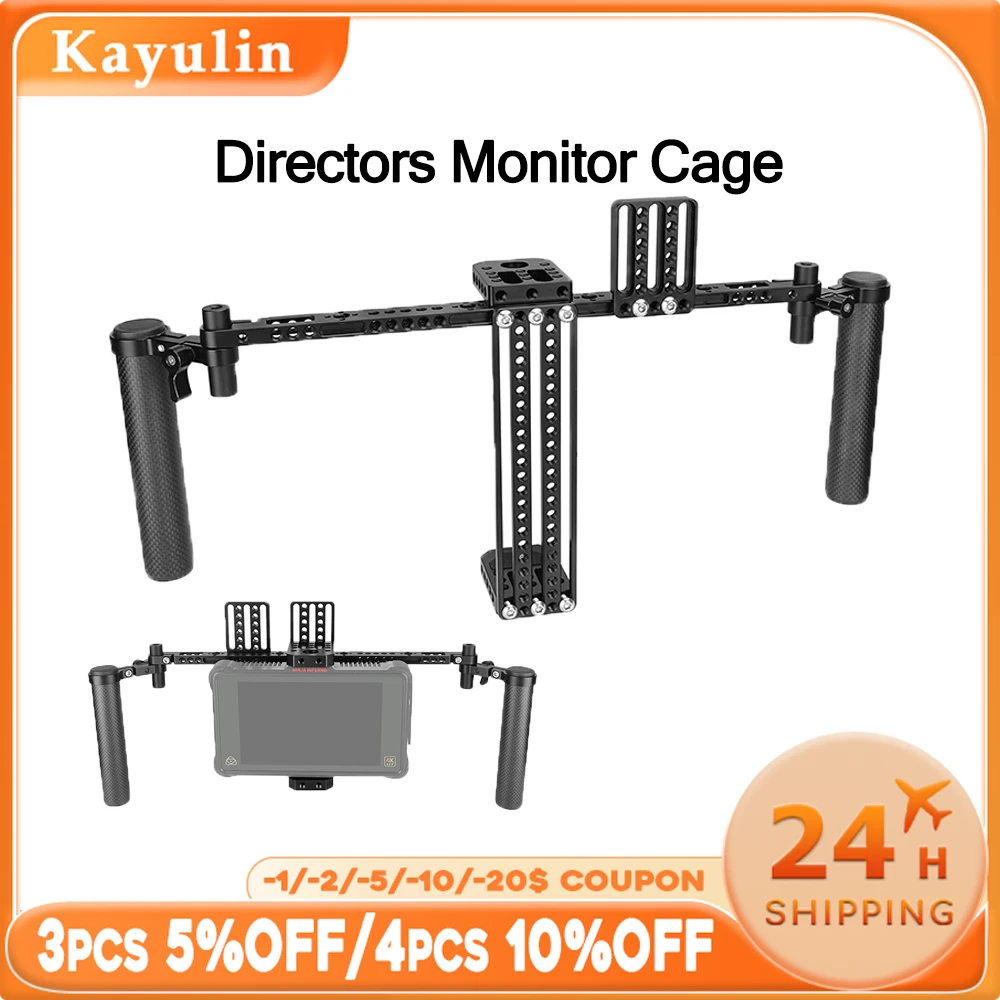KAYULIN 7" Monitor Cage Rig, with Multi-purpose Mounting Cheese Plate & Dual Carbon Fiber Hand for Universal Camera Monitors
KAYULIN 7" Monitor Cage Rig, with Multi-purpose Mounting Cheese Plate & Dual Carbon Fiber Hand for Universal Camera Monitors 