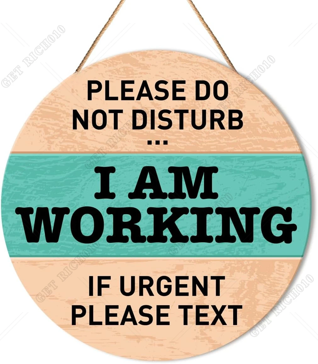 Working Sign Home Office Round Hanging Sign Decor Do Not Disturb or Knock Wall Decorations Wood Sign for Front Door Porch
Working Sign Home Office Round Hanging Sign Decor Do Not Disturb or Knock Wall Decorations Wood Sign for Front Door Porch