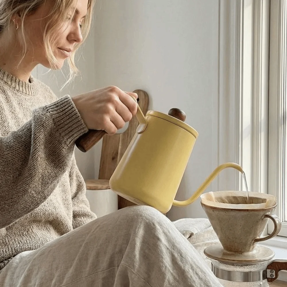600ML Pour Over Coffee Kettle Wood Handle Temperature Meter Drip Filter Coffee Maker Anti-scald Stainless Steel
600ML Pour Over Coffee Kettle Wood Handle Temperature Meter Drip Filter Coffee Maker Anti-scald Stainless Steel