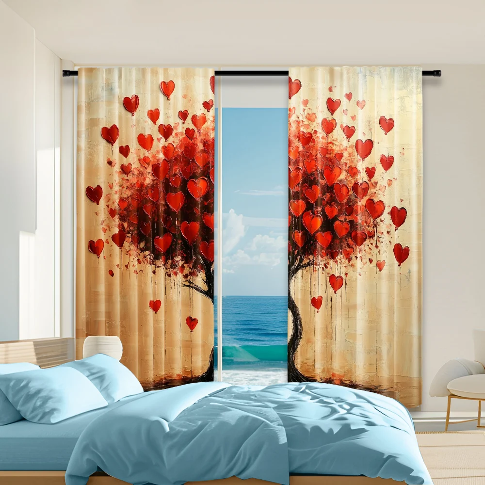 2 pcs, versatile polyester transparent curtains for home decoration Valentine's Day red love tree for use in bedrooms and living
2 pcs, versatile polyester transparent curtains for home decoration Valentine's Day red love tree for use in bedrooms and living