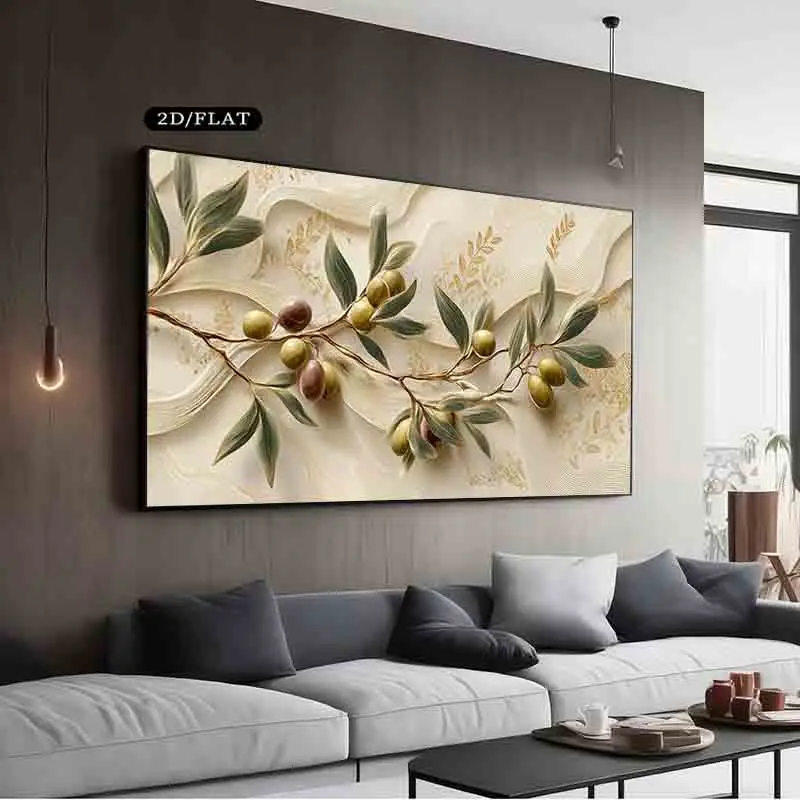 2D/Flat Large Modern Olive Branch Canvas Wall Art Prints Frameless Mininmalist Elegant Olive Branch Leaves for Living Room Decor
2D/Flat Large Modern Olive Branch Canvas Wall Art Prints Frameless Mininmalist Elegant Olive Branch Leaves for Living Room Decor