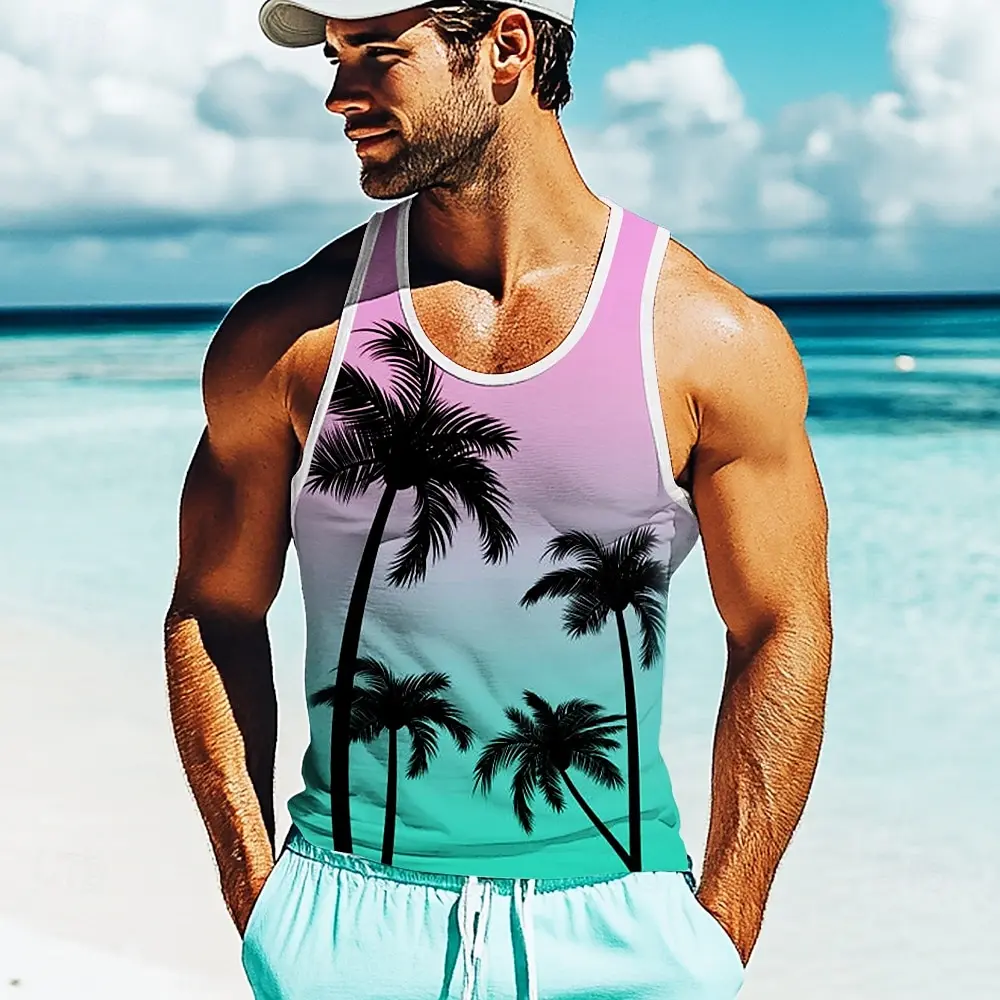 Hawaiian Beach Style Men Tank Top Funny Coconut Tree Print Sleeveless Shirt Fashion Casual Man Vest Summer Loose Breathable Tees
Hawaiian Beach Style Men Tank Top Funny Coconut Tree Print Sleeveless Shirt Fashion Casual Man Vest Summer Loose Breathable Tees