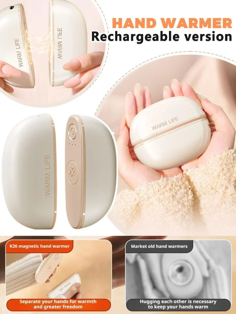 2-in-1 Magnetic Hand Warmer Rechargeable with 3 Adjustable Heat Settings Portable Outdoor Warmer Long-Lasting Battery Performanc
2-in-1 Magnetic Hand Warmer Rechargeable with 3 Adjustable Heat Settings Portable Outdoor Warmer Long-Lasting Battery Performanc