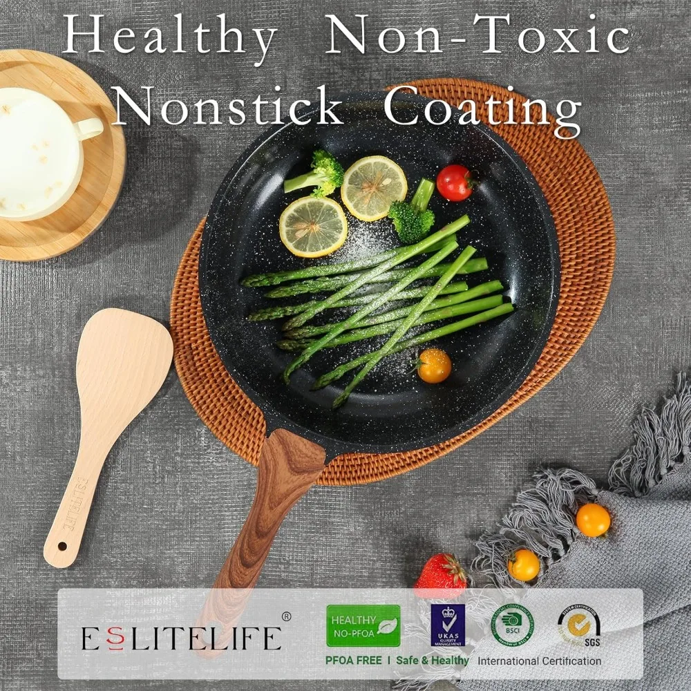 Nonstick Cookware Sets, 12 Pcs Granite Coating Pots and Pans Set Kitchen Cooking Set, Compatible with All Stovetops
Nonstick Cookware Sets, 12 Pcs Granite Coating Pots and Pans Set Kitchen Cooking Set, Compatible with All Stovetops