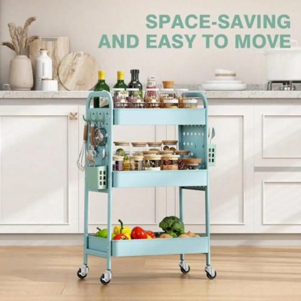 Tier Rolling Cart With DIY Pegboard Metal Utility Cart With Wheels Hooks And Baskets Sturdy Storage Organizer For Craft Bathroo
Tier Rolling Cart With DIY Pegboard Metal Utility Cart With Wheels Hooks And Baskets Sturdy Storage Organizer For Craft Bathroo