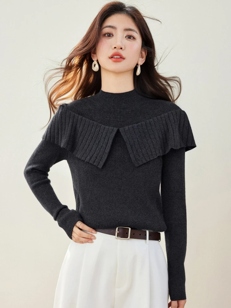 Women Mock Neck Slim Sweaters Tops Autumn Winter Female Long Sleeve Half Turtleneck Dark Gray Knitted Jumper Knitwear 9745
Women Mock Neck Slim Sweaters Tops Autumn Winter Female Long Sleeve Half Turtleneck Dark Gray Knitted Jumper Knitwear 9745