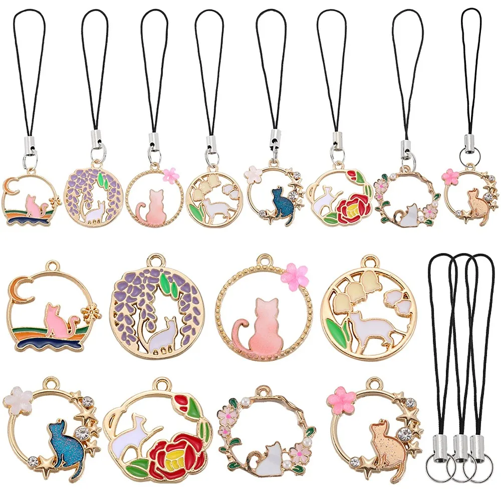 DIY Cat Flower Alloy Enamel Pendants Mobile Straps Making Kit Mixed Color 56mm
DIY Cat Flower Alloy Enamel Pendants Mobile Straps Making Kit Mixed Color 56mm