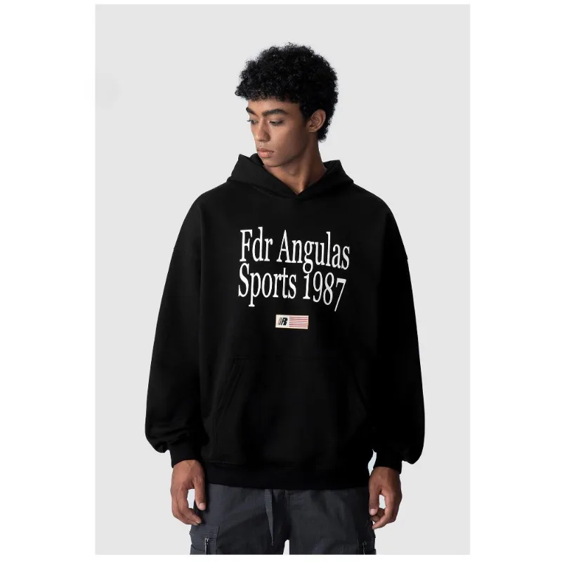 American Retro Letter Pattern Printed Hoodies for Men and Women in Spring and Autumn Pure Cotton High-quality Loose Casual Tops 
American Retro Letter Pattern Printed Hoodies for Men and Women in Spring and Autumn Pure Cotton High-quality Loose Casual Tops