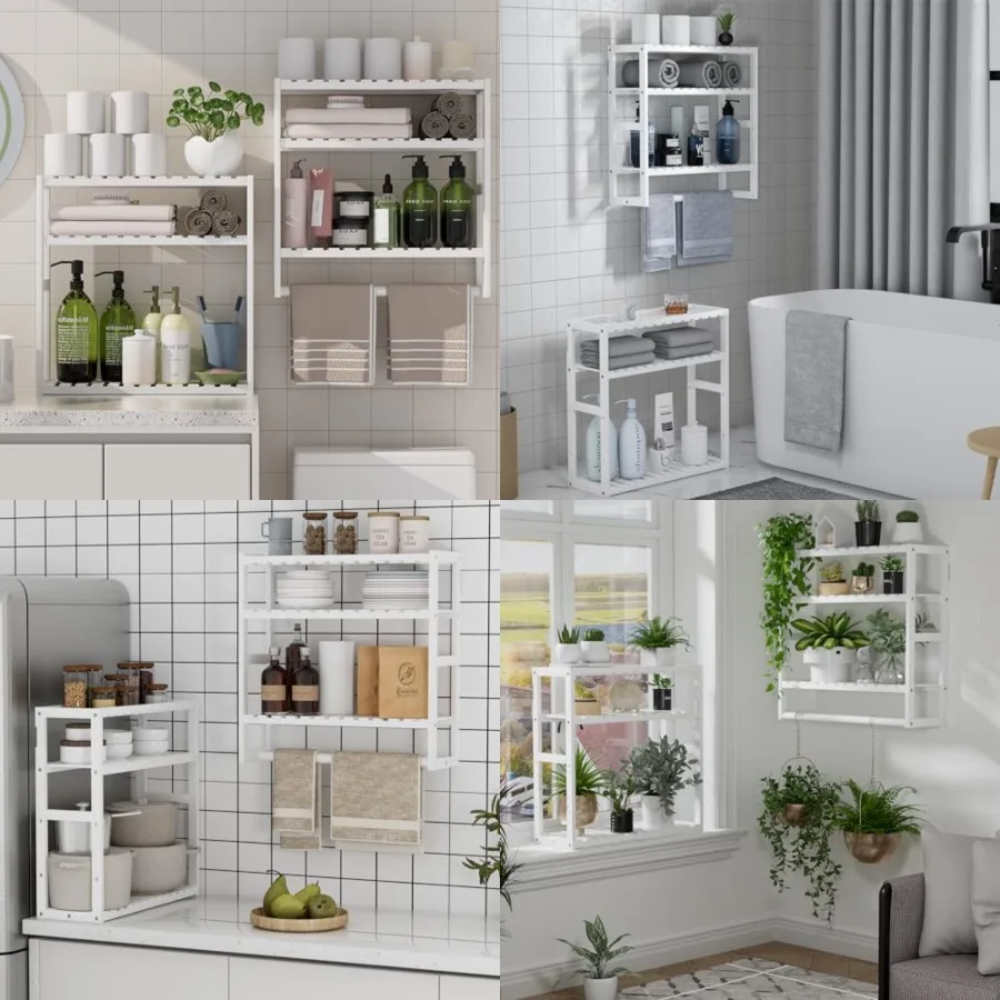 Towel Rack Bathroom Storage Shelves Over The Toilet with Towel Bar 100% Bamboo Adjustable Height Floating Shelf Wall Shower She
Towel Rack Bathroom Storage Shelves Over The Toilet with Towel Bar 100% Bamboo Adjustable Height Floating Shelf Wall Shower She